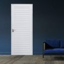 Ver imagem 1 de Porta Palheta de Alumínio 210 x80cm Linha 30 Abertura Direita Branco Esquadrias Bergamo