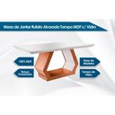 Ver imagem 2 de Conjunto: Mesa Sala Jantar Alvorada Tampo Madeirado C/ Vidro Canto Reto 180x90cm e 6 Cadeiras