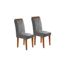 Ver imagem 6 de Conjunto: Mesa Sala Jantar Alvorada Tampo Madeirado C/ Vidro Canto Reto 180x90cm e 6 Cadeiras