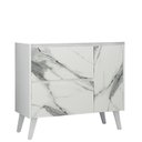 Ver imagem 3 de Gabinete de Banheiro 90cm sem Cuba Ref 910 Branco/Thassos