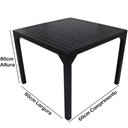 Ver imagem 3 de Mesa Quadrada Haiti 60cm com Tampo Ripado em Alumínio Trama Preto