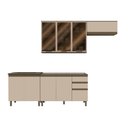 Ver imagem 3 de Cozinha Compacta 4 Peças 100% MDF com Aéreo de Vidro Reflecta Temperado e Tampo para Cooktop Duna/Cristal Connect
