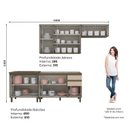 Ver imagem 4 de Cozinha Compacta 4 Peças 100% MDF com Aéreo de Vidro Reflecta e Tampo para Cooktop Connect