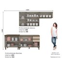 Ver imagem 4 de Cozinha Compacta 4 Peças 100% MDF com Aéreo de Vidro Reflecta Temperado e Tampo para Cooktop Duna/Cristal Connect