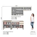 Ver imagem 2 de Cozinha Compacta 4 Peças 100% Mdf com Aéreo para Geladeira Connect