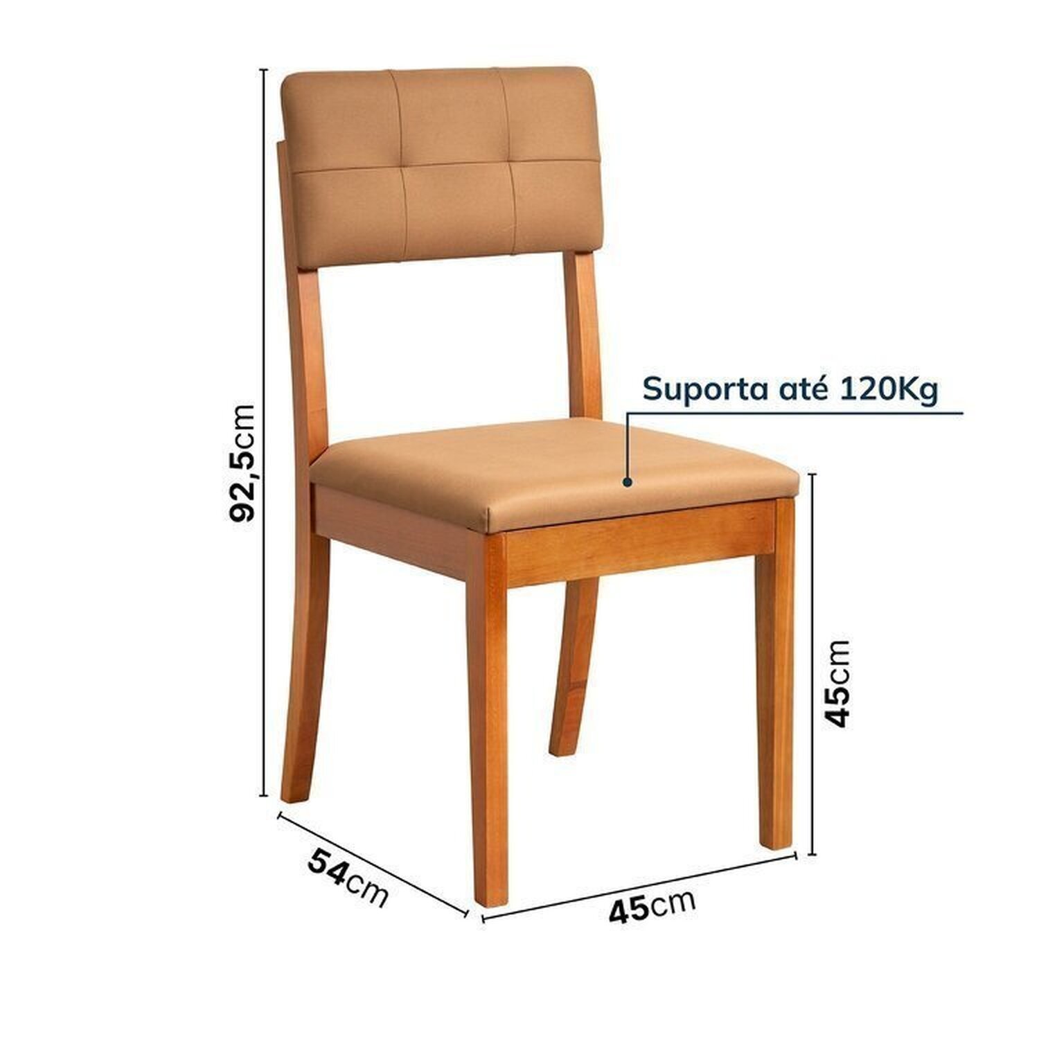 Kit 2 Cadeiras Estofadas Tiê Cabecasa Madeiramadeira - 3