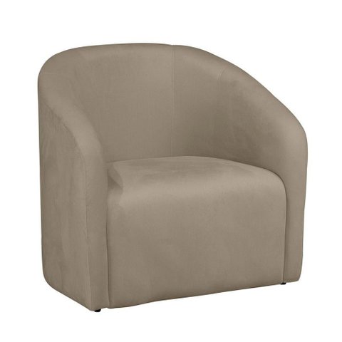 Poltrona Decorativa Loren Veludo Confortável para Sala Bege Loja Sheep