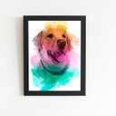Ver imagem 1 de Quadro Labrador Cachorro Tinta Aquarela Moldura 20x30cm