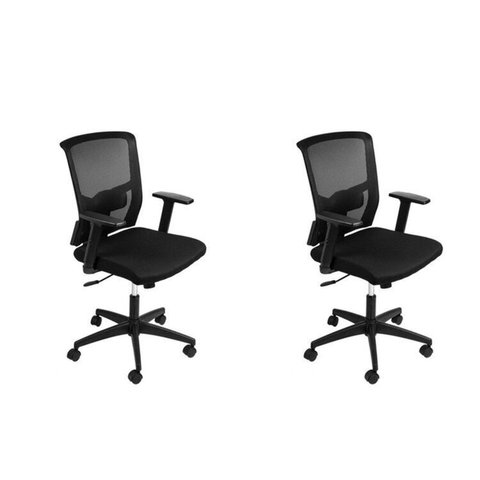 Kit 2 Cadeiras Escritório Diretor Ergonômico NR17 Tela Mesh Tóquio 3329 Preto