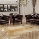 Ver imagem 1 de Conjunto Sofá Duquesa Chesterfield Lugares e 2 Poltronas Marrom Café