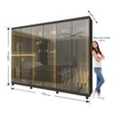 Ver imagem 5 de Guarda-Roupas Casal 6 Portas com 6 Portas Reflecta com Pés e LED Absolut New Reflecta 100% MDF Cinza/Grafite