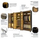 Ver imagem 6 de Guarda-Roupas Casal 6 Portas com 6 Portas Reflecta com Pés e LED Absolut New Reflecta 100% MDF Cinza/Grafite