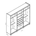 Ver imagem 4 de Guarda-Roupas Casal 6 Portas com 6 Portas Reflecta com Pés e LED Absolut New Reflecta 100% MDF Cinza/Grafite