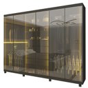 Ver imagem 3 de Guarda-Roupas Casal 6 Portas com 6 Portas Reflecta com Pés e LED Absolut New Reflecta 100% MDF Cinza/Grafite