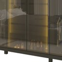 Ver imagem 7 de Guarda-Roupas Casal 6 Portas com 6 Portas Reflecta com Pés e LED Absolut New Reflecta 100% MDF Cinza/Grafite