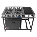 Ver imagem 1 de Fogão Industrial 4 Bocas 2 Duplas a Gás Baixa Pressão MR Fogões com Chapa e Forno P7