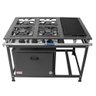 Fogão Industrial 4 Bocas 2 Duplas a Gás Baixa Pressão MR Fogões com Chapa e Forno P7 - 1