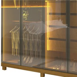 Guarda-roupas Casal 6 Portas com 6 Portas Reflecta com Pés e Led Absolut New Reflecta 100% MDF - 10