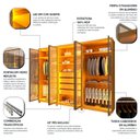 Ver imagem 6 de Guarda-Roupas Casal 6 Portas com 6 Portas Reflecta com Pés e LED Absolut New Reflecta 100% MDF Marrom/Marrome
