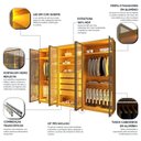Ver imagem 6 de Guarda-roupas Casal 6 Portas com 6 Portas Reflecta com Pés e Led Absolut New Reflecta 100% MDF