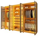 Ver mais imagens de Guarda-Roupas Casal 6 Portas com 6 Portas Reflecta com Pés e LED Absolut New Reflecta 100% MDF Marrom/Marrome