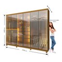 Ver imagem 5 de Guarda-Roupas Casal 6 Portas com 6 Portas Reflecta com Pés e LED Absolut New Reflecta 100% MDF Marrom/Marrome