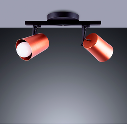 Spot Trilho de Sobrepor Moderno Direcionável Fokus 2 Lâmpadas E27 Bivolt:Cobre/110V/220V - 2