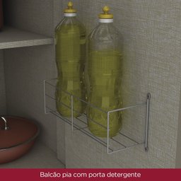 Cozinha Compacta 4 Peças com Aéreo de Vidro Reflecta 100% Mdf - 5