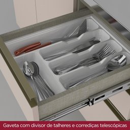 Cozinha Compacta 4 Peças com Aéreo de Vidro Reflecta 100% Mdf - 7