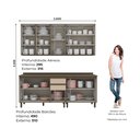 Ver imagem 4 de Cozinha Compacta 4 Peças 100% MDF com Aéreo de Vidro Reflecta e Tampo Duna/Cristal Connect 