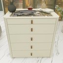 Ver imagem 1 de Ilha 5 Gavetas com Pés Innova Funcionalidade e Elegância 100% MDF Branco/Off White