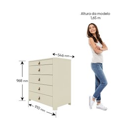 Ilha 5 Gavetas com Pés Innova Funcionalidade e Elegância 100% MDF - 4