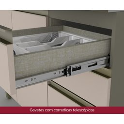 Cozinha Compacta 5 Peças com Aéreo de Vidro Reflecta 100% Mdf - 10