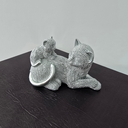 Ver imagem 6 de Estátua Decorativa Gato com Filhote - Resina Prata - 13cm
