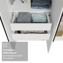 Ver imagem 7 de Guarda-Roupa Solteiro 4 Portas Batentes com Espelho Branco/Branco/Preto Saturno Madesa