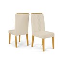 Ver imagem 1 de Conjunto Kit 2 Cadeiras de Jantar Dj Móveis Yasmin Cedro Linho Neve