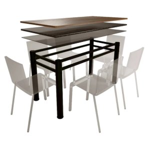 Base Retangular para Mesa Jantar Preto 1.20mt Refcv01