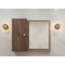 Ver imagem 4 de Armario Espelheira com Nicho Flex Genova Cor Fendi/carvalho Starrose