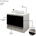 Ver imagem 5 de Gabinete Armário para Banheiro com Pia Cuba 60cm Balcão Suspenso