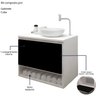 Gabinete Armário para Banheiro com Pia Cuba 60cm Balcão Suspenso - 5