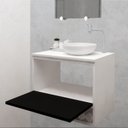 Ver imagem 3 de Gabinete Armário para Banheiro com Pia Cuba 60cm Balcão Suspenso