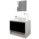 Ver imagem 1 de Gabinete Armário para Banheiro com Pia Cuba 60cm Balcão Suspenso