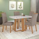 Ver imagem 1 de Conjunto Sala de Jantar Mesa Easy Pop 120x80cm Tampo Mdf 40mm com 4 Cadeiras Confort Suede Animale