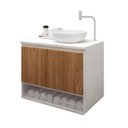 Ver imagem 4 de Gabinete Armário para Banheiro com Pia Cuba 60cm Balcão Suspenso