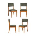 Ver imagem 1 de Kit 4 Cadeiras Estofadas Tiê CabeCasa MadeiraOriginals Verde/Amêndoa/Folha