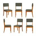 Ver imagem 1 de Kit 6 Cadeiras Estofadas Tiê CabeCasa MadeiraOriginals Verde/Amêndoa/Folha