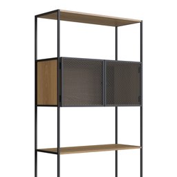 Estante Multiuso York Estilo Industrial 90cm 02 Portas 27913 Artesano - Hanover/preto - 4