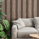 Ver imagem 2 de Papel de Parede Adesivo Ripado Madeira em Tons de Bege 5,0m