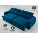 Ver imagem 3 de Sofá com Molas Ensacadas Retrátil e Reclinável Strike 2,40m Veludocristal com Carregador Usb -