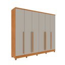 Ver imagem 3 de Guarda Roupa Casal 6 Portas 8 Gavetas Puxador MDF 270cm com Pés Portugal Yescasa Marrom/Cinamomo/Off White